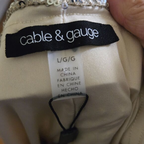 Cable & Gauge NWT Sequin Champaign Pencil Skirt Pull on Size L - Picture 7 of 10